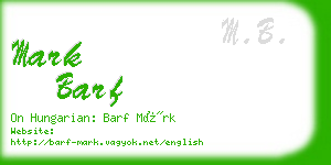 mark barf business card